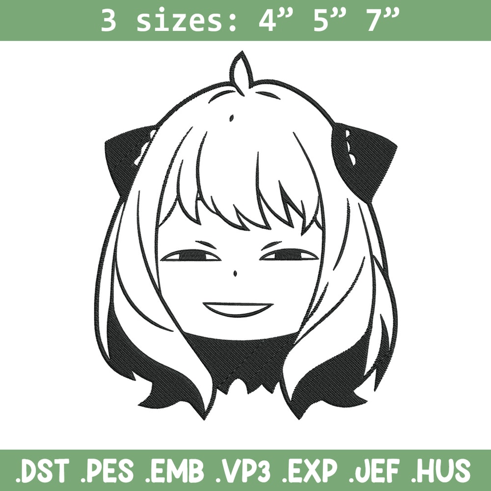 Anya meme Embroidery Design, Spy x family Embroidery, Embroidery File, Anime Embroidery, Anime shirt, Digital download.jpg