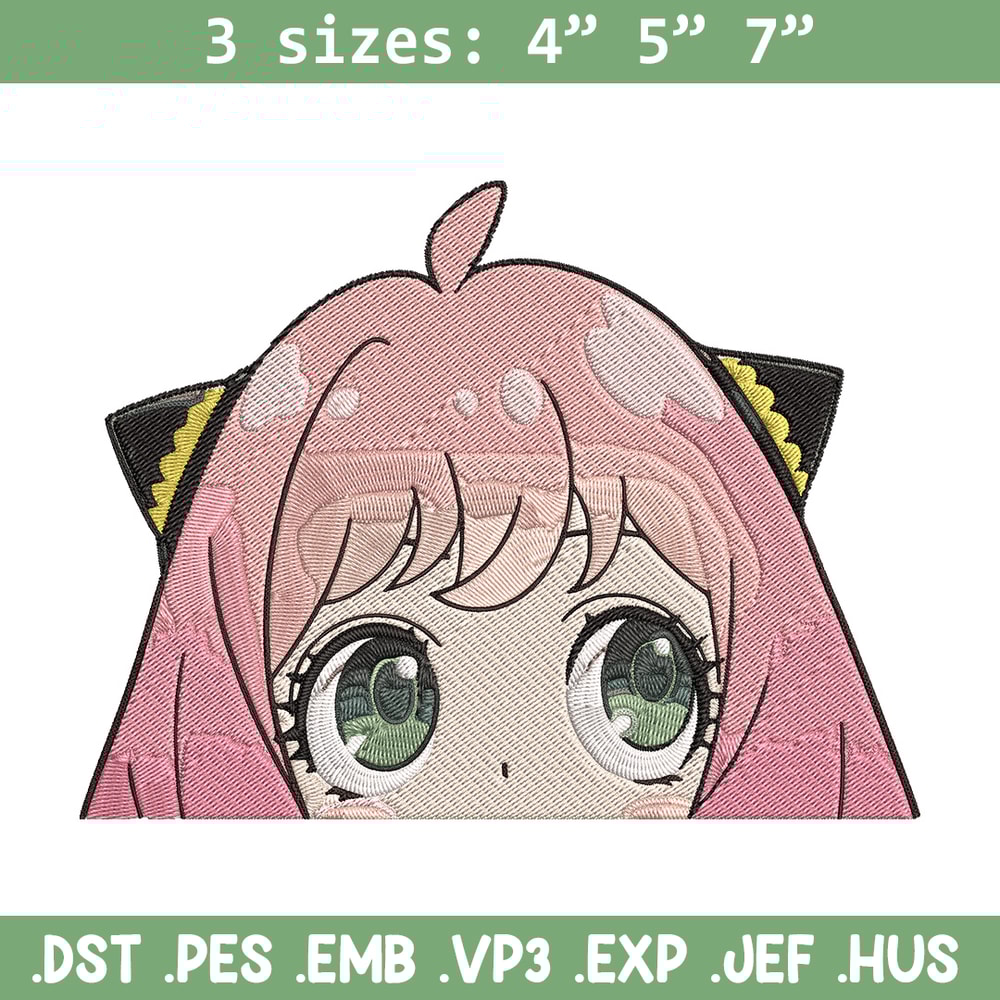 Anya Peek Embroidery Design, Spy x family Embroidery, Embroidery File, Anime Embroidery, Anime shirt, Digital download..jpg