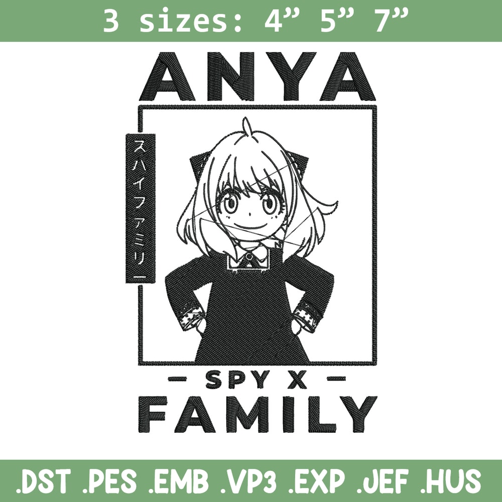 Anya poster Embroidery Design, Spy x family Embroidery, Embroidery File, Anime Embroidery, Anime shirt, Digital download.jpg