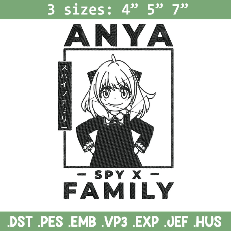Anya poster Embroidery Design, Spy x family Embroidery, Embroidery File, Anime Embroidery, Anime shirt, Digital download.jpg