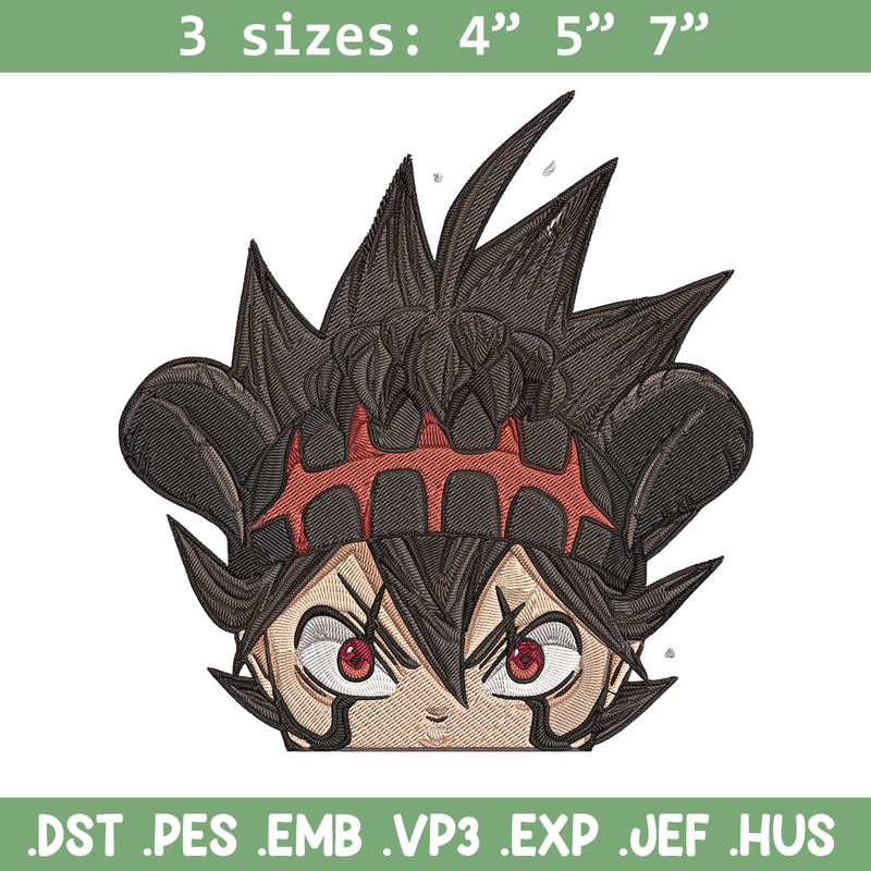 Asta Peeker Embroidery Design, Black clover Embroidery, Embroidery File, Anime Embroidery, Anime shirt, Digital download.jpg