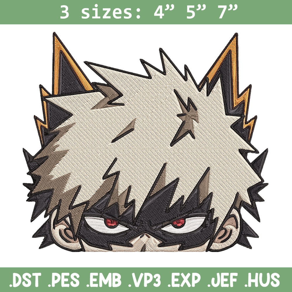 Bakugo Peeker Embroidery Design, Mha Embroidery, Embroidery File, Anime Embroidery, Anime shirt, Digital download.jpg