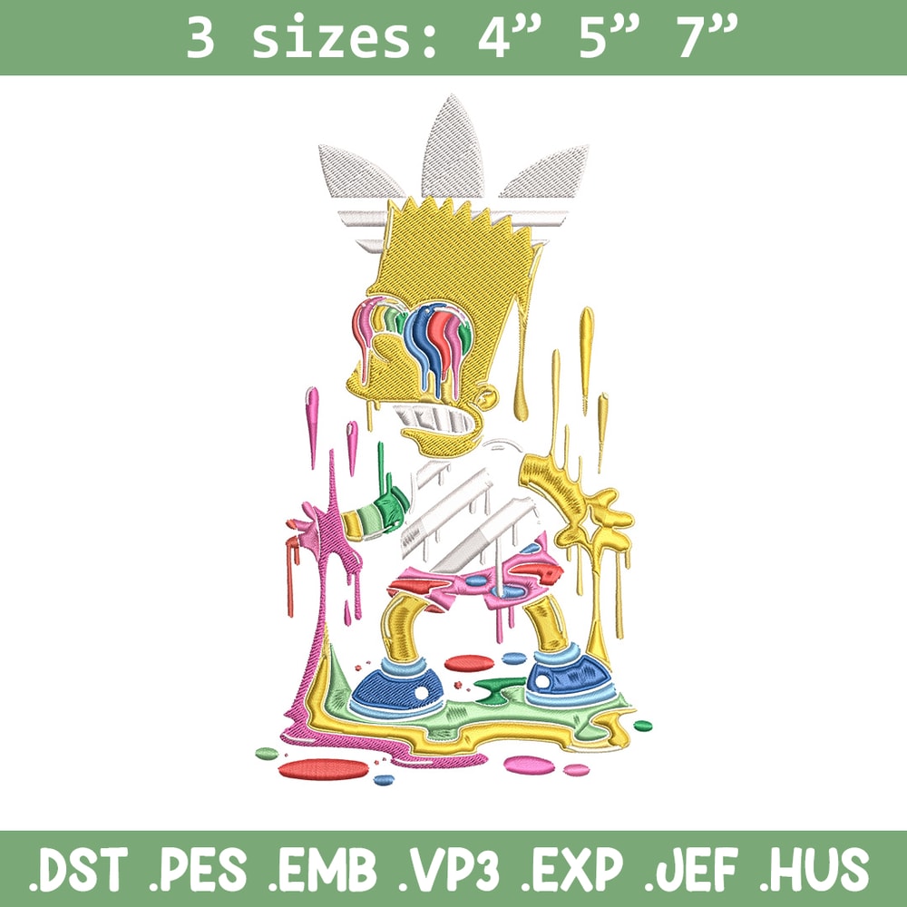Bart simpson Embroidery Design, Simpson Embroidery, Embroidery File, Adidas Embroidery, Anime shirt, Digital download..jpg