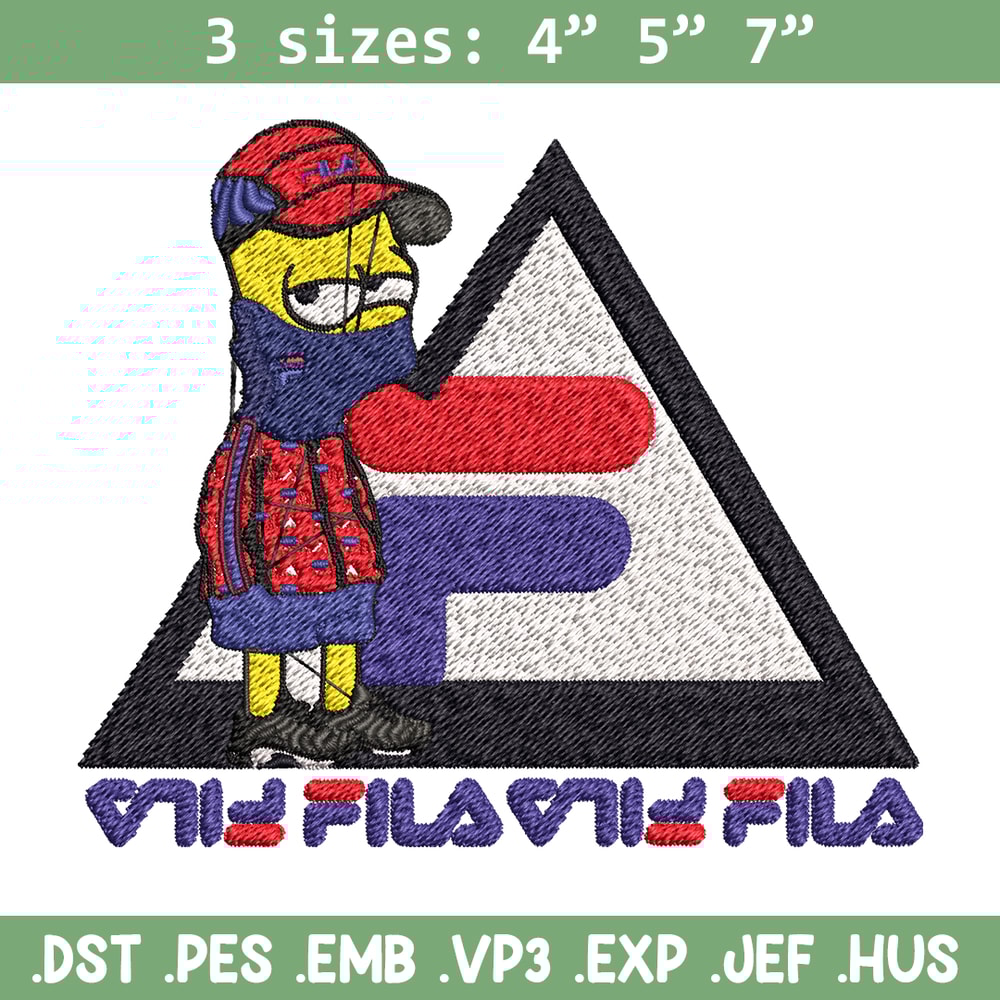 Bart Simpson Fila Embroidery design, Simpson Fila Embroidery, logo design, Embroidery File, Fila logo, Instant download..jpg