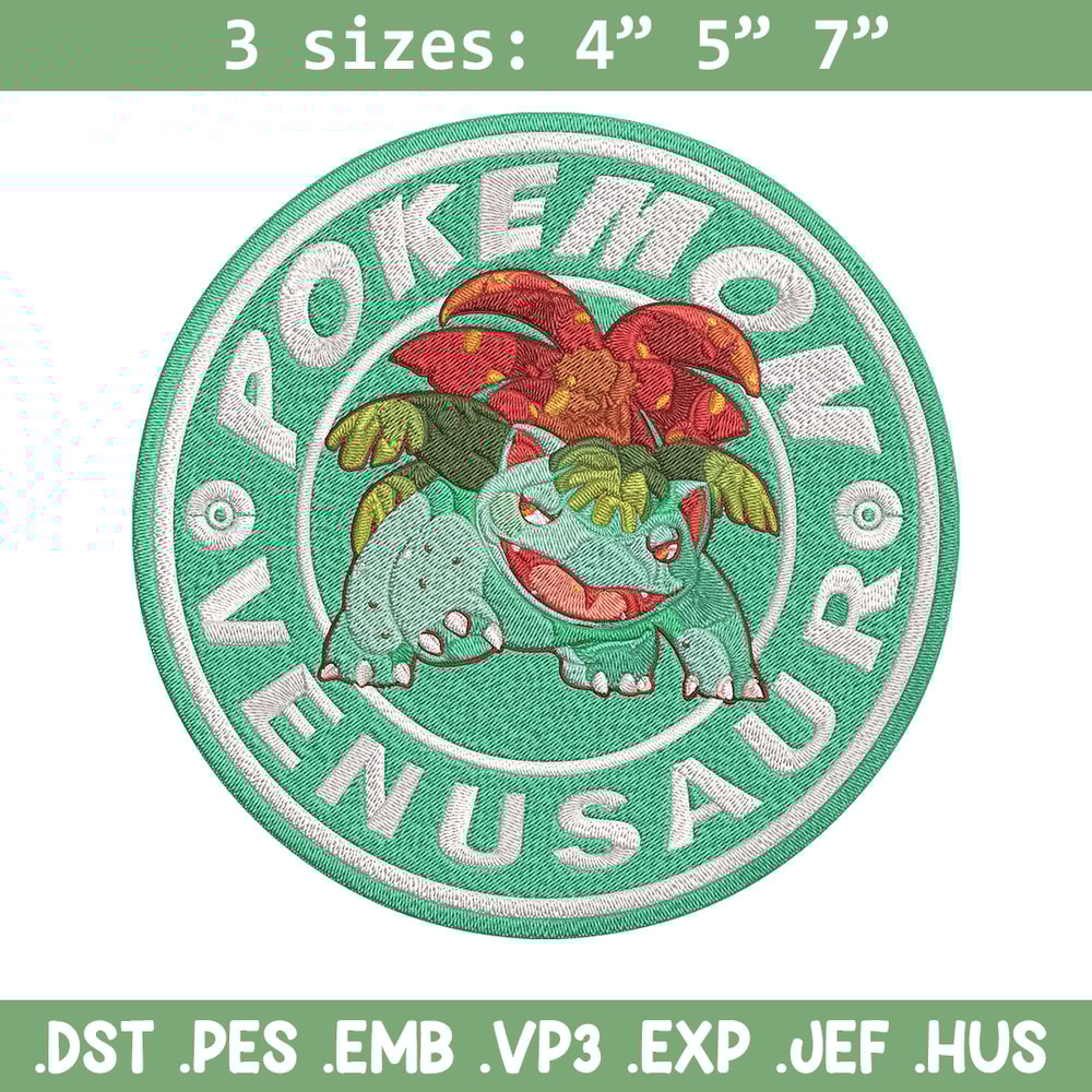 Bulbasaur poster Embroidery Design, Pokemon Embroidery, Embroidery File, Anime Embroidery, Anime shirt, Digital download.jpg