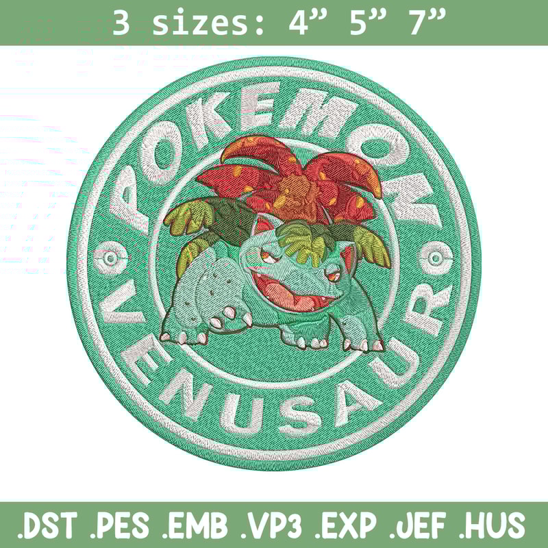 Bulbasaur poster Embroidery Design, Pokemon Embroidery, Embroidery File, Anime Embroidery, Anime shirt, Digital download.jpg