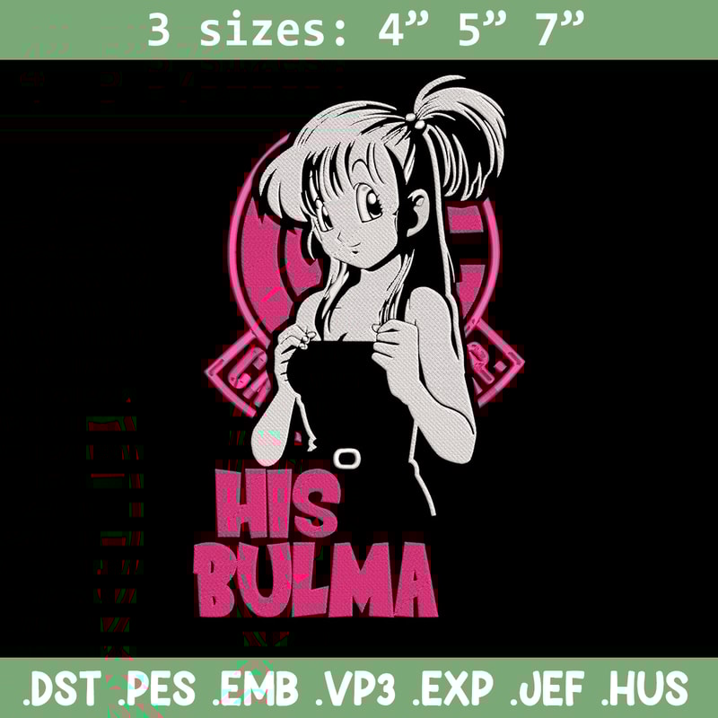 Bulma poster Embroidery Design, Dragonball Embroidery, Embroidery File, Anime Embroidery, Anime shirt, Digital download.jpg