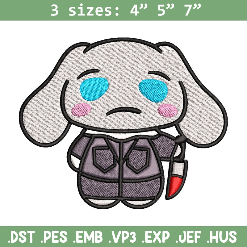 Bunny horror cartoon Embroidery design, Bunny horror Embroidery, logo design, Embroidery File, Instant download..jpg