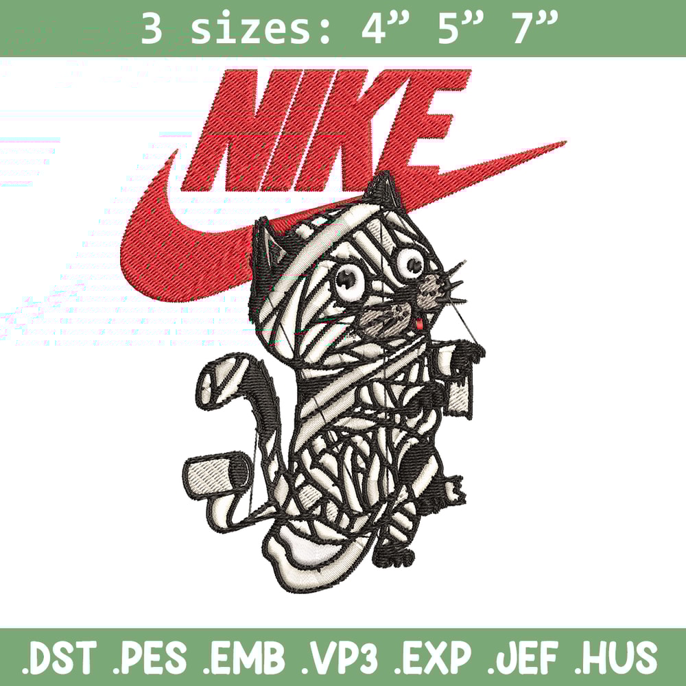 Cat Mummy Nike Embroidery design, Cat Mummy Nike Embroidery, Nike design, Embroidery file, Instant download..jpg
