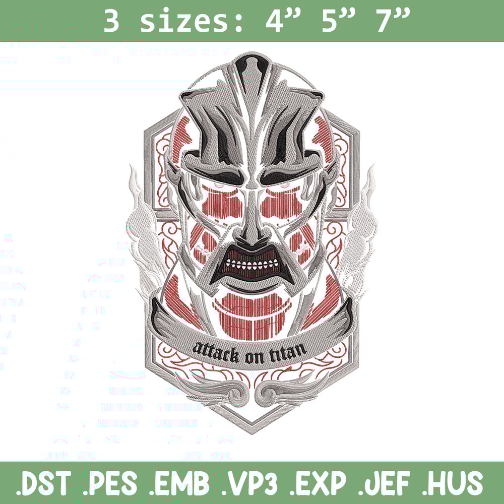 Colossal poster Embroidery Design, Aot Embroidery, Embroidery File, Anime Embroidery, Anime shirt, Digital download.jpg
