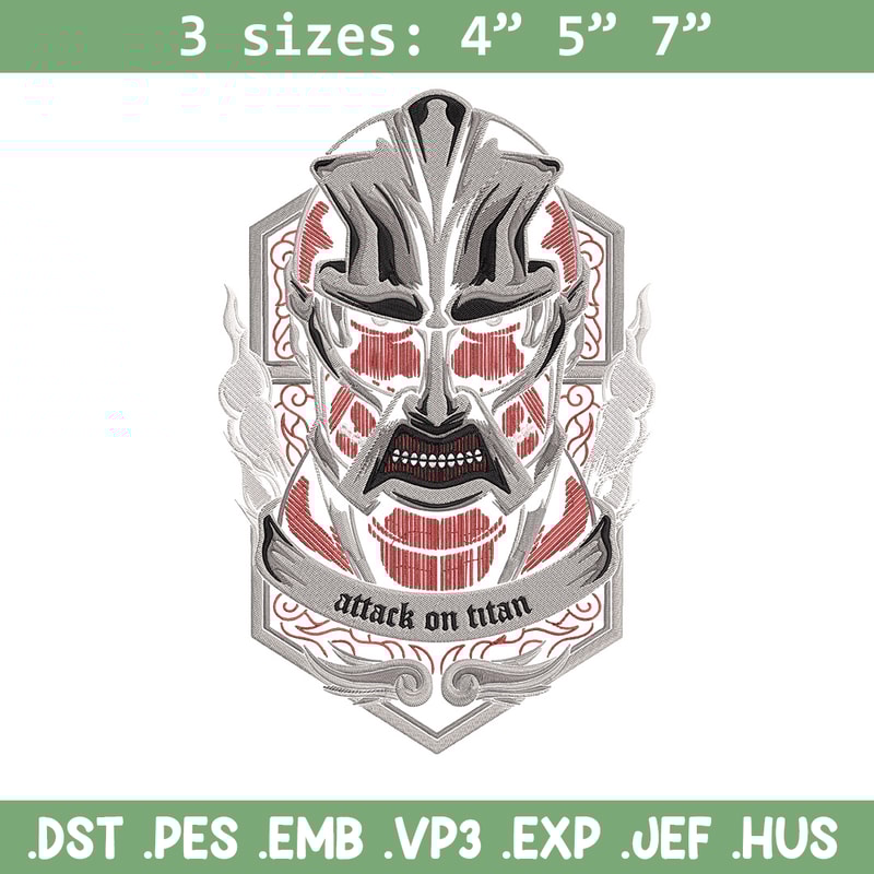 Colossal poster Embroidery Design, Aot Embroidery, Embroidery File, Anime Embroidery, Anime shirt, Digital download.jpg