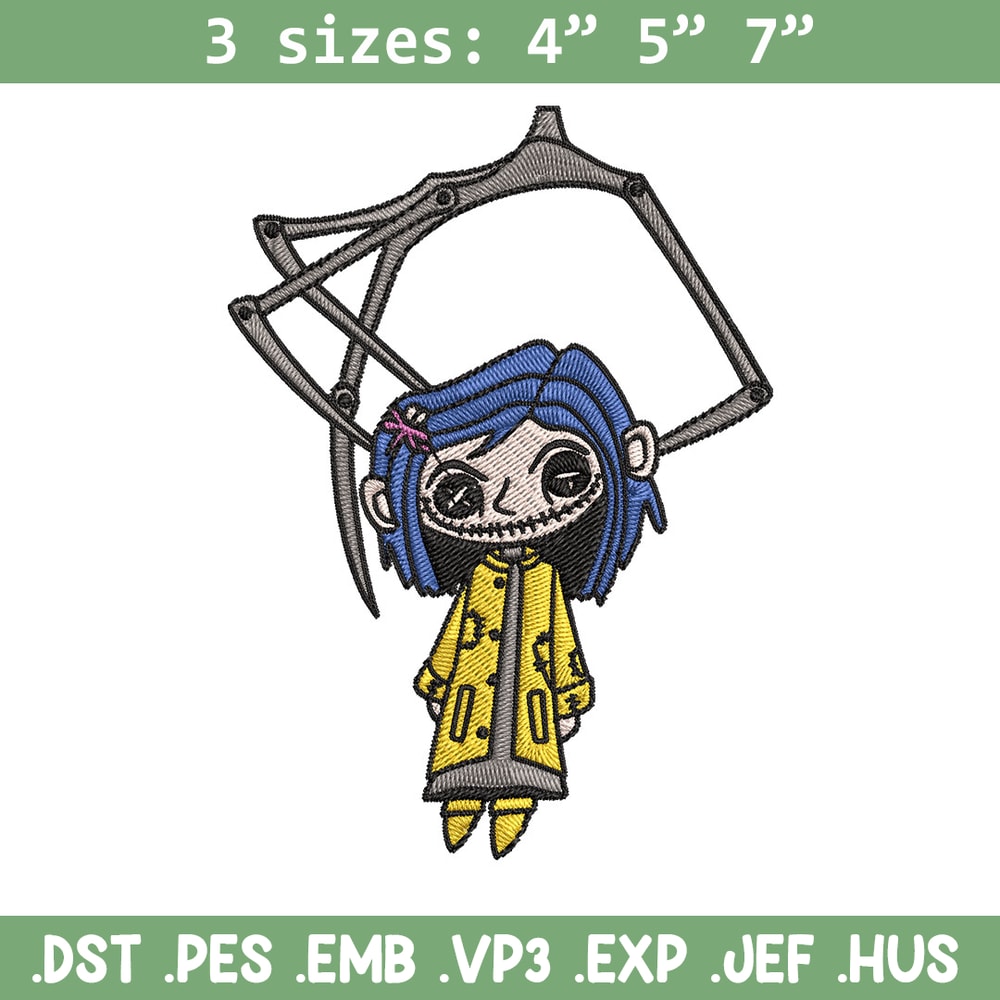 Coraline Horror Embroidery Design, Coraline Horror Embroidery, Embroidery File, Cartoon shirt, Digital download..jpg