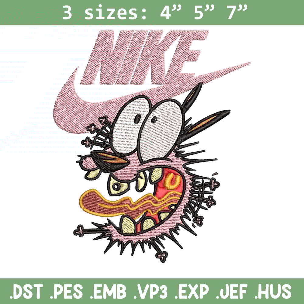 Courage dog Embroidery design, Courage dog Embroidery, Nike design, Embroidery file, cartoon logo. Instant download..jpg