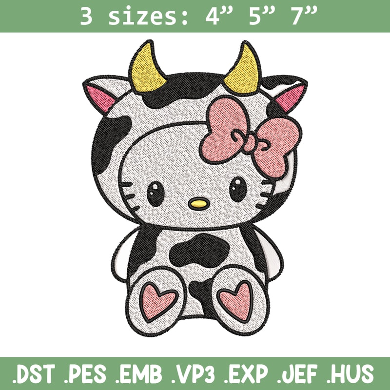 Cow Hello Kitty Embroidery design, Cow Hello Kitty Embroidery, cartoon design, Embroidery File, Digital download..jpg