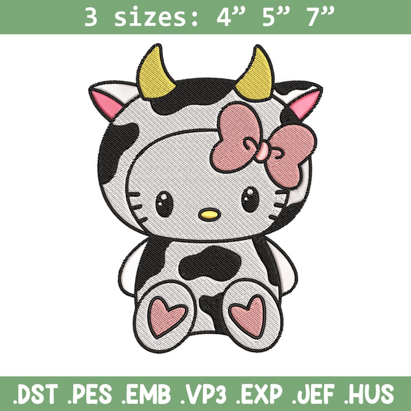 Cow Hello Kitty Embroidery Design, Hello Kitty Embroidery, Embroidery File, Cartoon shirt, Digital download..jpg
