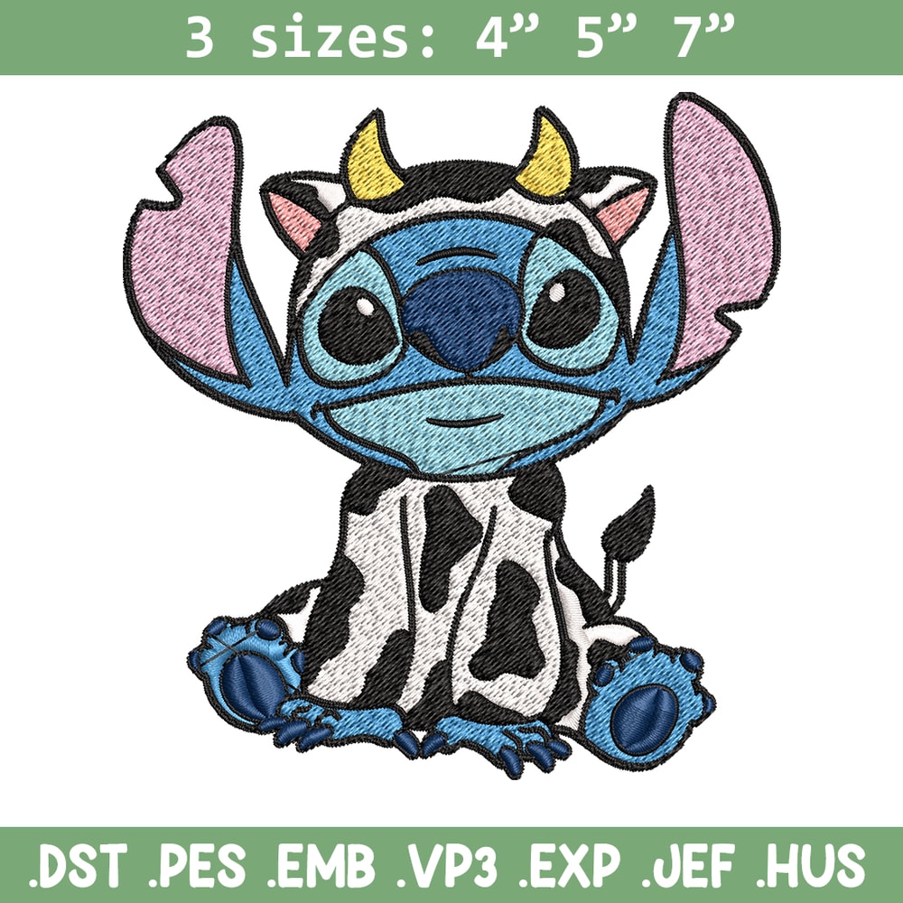 Cow Stitch Embroidery design, Cow Stitch Embroidery, cartoon design, Embroidery File, cartoon shirt, Digital download..jpg