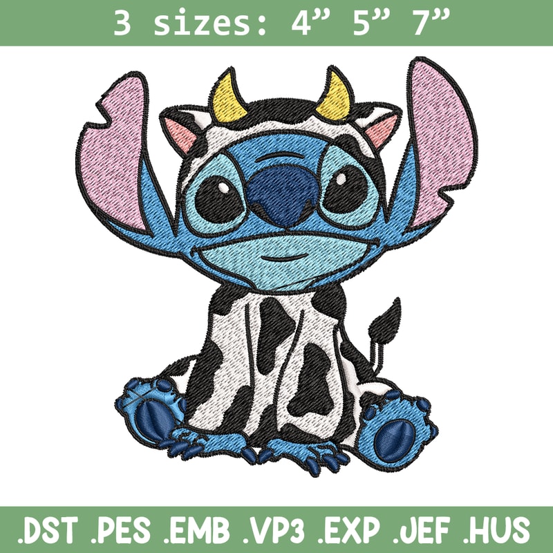Cow Stitch Embroidery design, Cow Stitch Embroidery, cartoon design, Embroidery File, cartoon shirt, Digital download..jpg