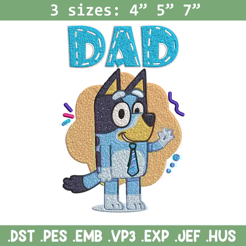 Dad Bluey Embroidery, Bluey Cartoon Embroidery, cartoon Embroidery, cartoon shirt, Embroidery File, Instant download..jpg