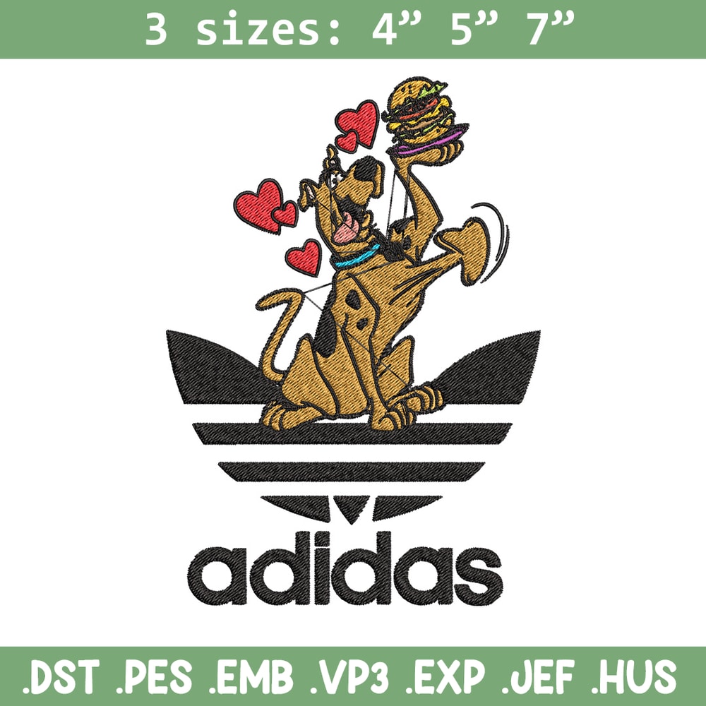 Dog love adidas Embroidery Design, Adidas Embroidery, Embroidery File, Brand Embroidery, Logo shirt, Digital download.jpg