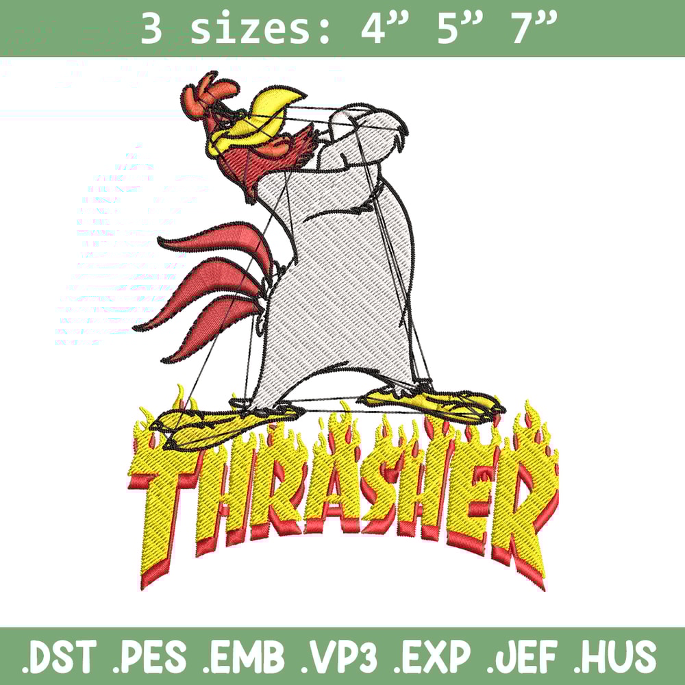 Foghorn Leghorn Thrasher Embroidery design, Foghorn Leghorn Embroidery, logo design, Embroidery File, Instant download..jpg