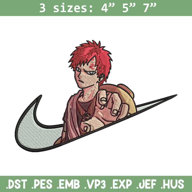 Gaara x nike Embroidery Design, Naruto Embroidery, Embroidery File, Nike Embroidery, Anime shirt, Digital download.jpg