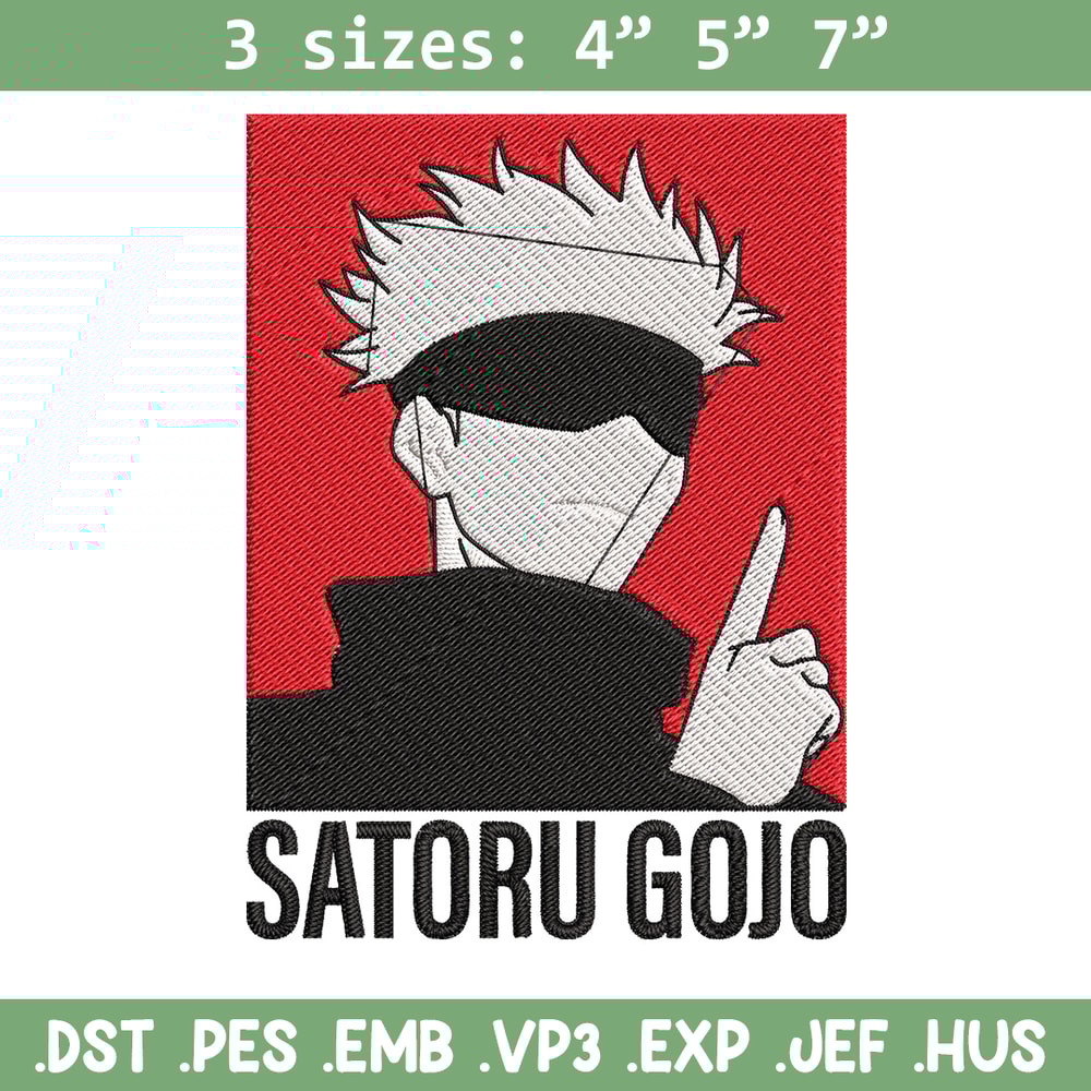 Gojo poster Embroidery Design, Jujutsu Embroidery, Embroidery File, Anime Embroidery,Anime shirt, Digital download.jpg
