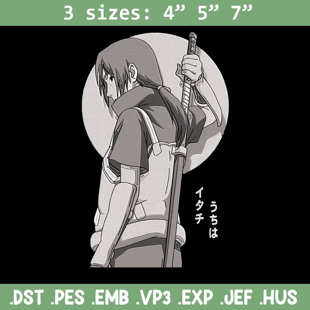 Itachi ninja Embroidery Design, Naruto Embroidery, Embroidery File, Anime Embroidery, Anime shirt, Digital download.jpg