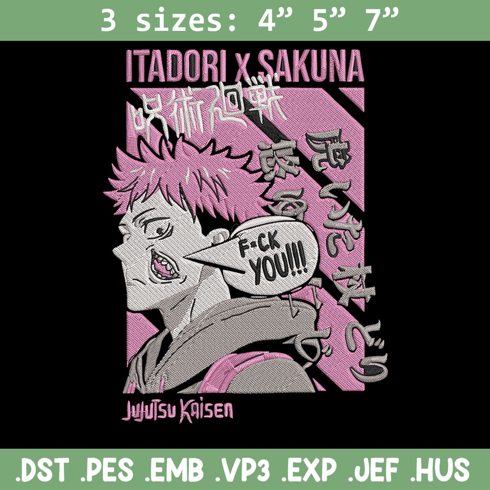 Itadori x sukuna Embroidery Design, Jujutsu Embroidery, Embroidery File, Anime Embroidery,Anime shirt, Digital download.jpg