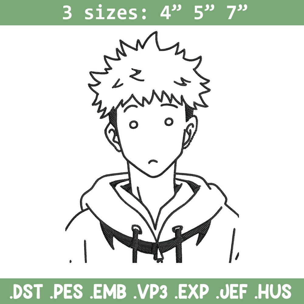 Itadori Yuji Embroidery Design,Jujutsu Embroidery, Embroidery File, Anime Embroidery, Anime shirt, Digital download.jpg