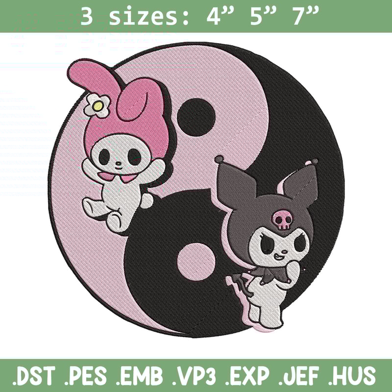 Kawaii Kuromi Embroidery Design, Hello kitty Embroidery, Embroidery File,Anime Embroidery, Anime shirt, Digital download.jpg