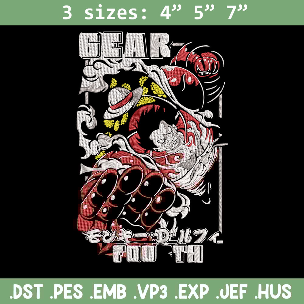 Luffy gear 4 Embroidery Design,One piece Embroidery, Embroidery File, Anime Embroidery, Anime shirt, Digital download.jpg