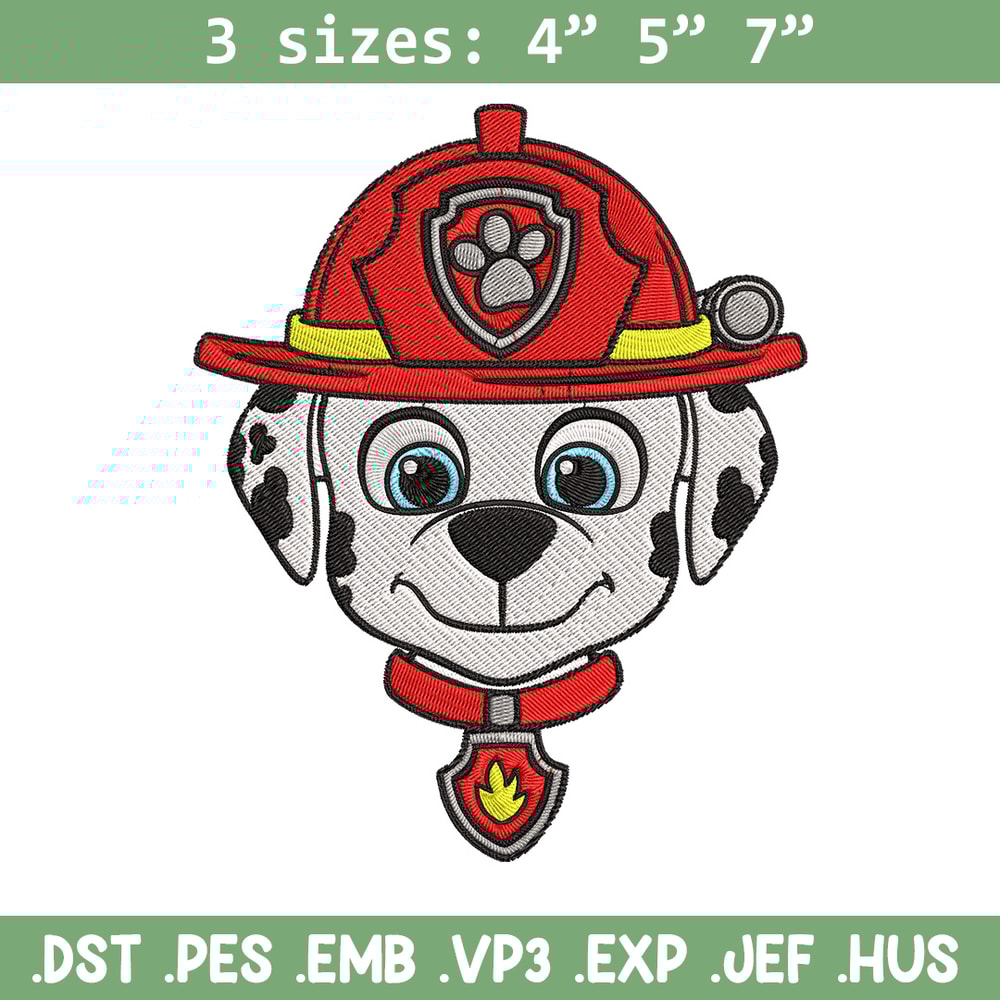 Marshall dog Embroidery Design, Paw patrol Embroidery, Embroidery File, Anime Embroidery, Anime shirt, Digital download.jpg