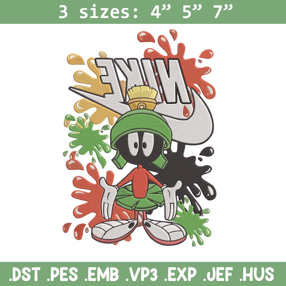 Marvin x nike Embroidery Design, Marvin Embroidery, Embroidery File, Anime Embroidery, Anime shirt, Digital download.jpg