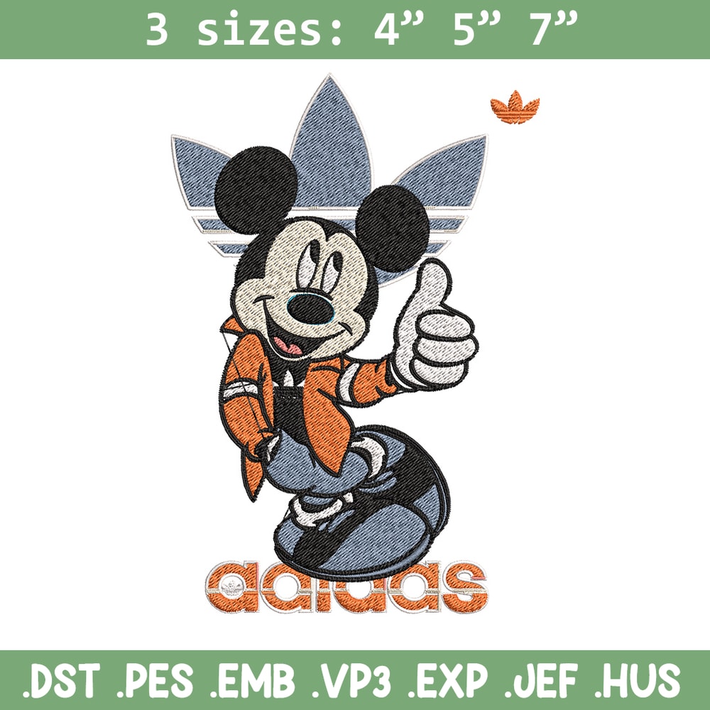 Mickey adidas Embroidery Design, Adidas Embroidery, Brand Embroidery, Embroidery File, Logo shirt, Digital download.jpg