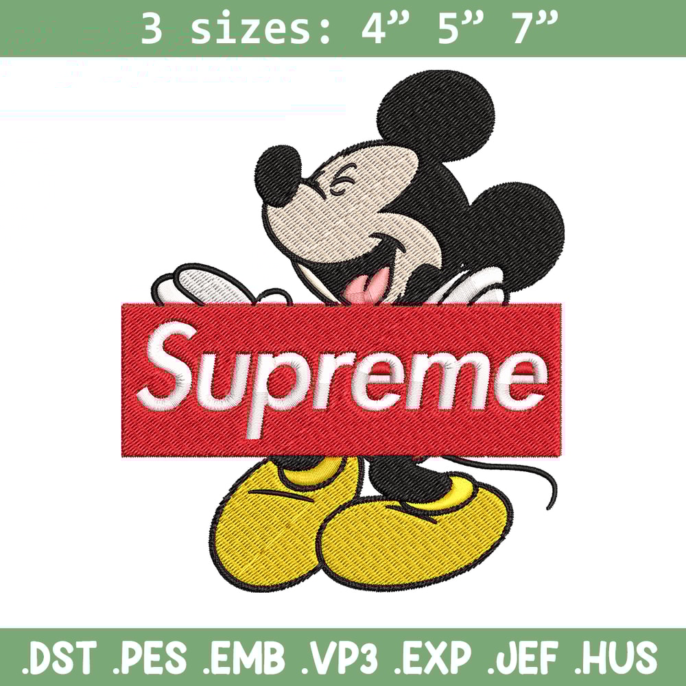 Mickey Mouse Supreme Embroidery design, Disney Embroidery, Disney design, Embroidery File, Digital download..jpg