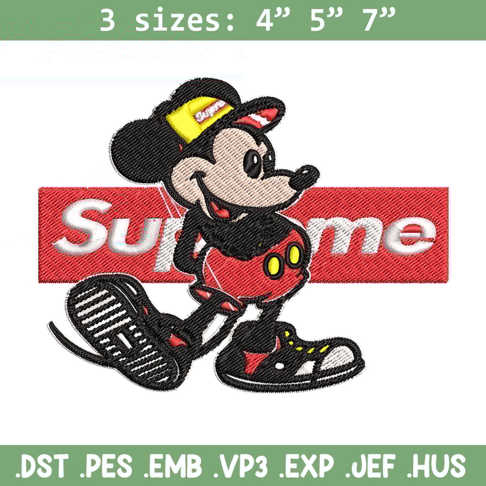 Mickey Mouse Supreme Embroidery design, Disney Embroidery, Disney design, Embroidery File, logo shirt, Digital download..jpg
