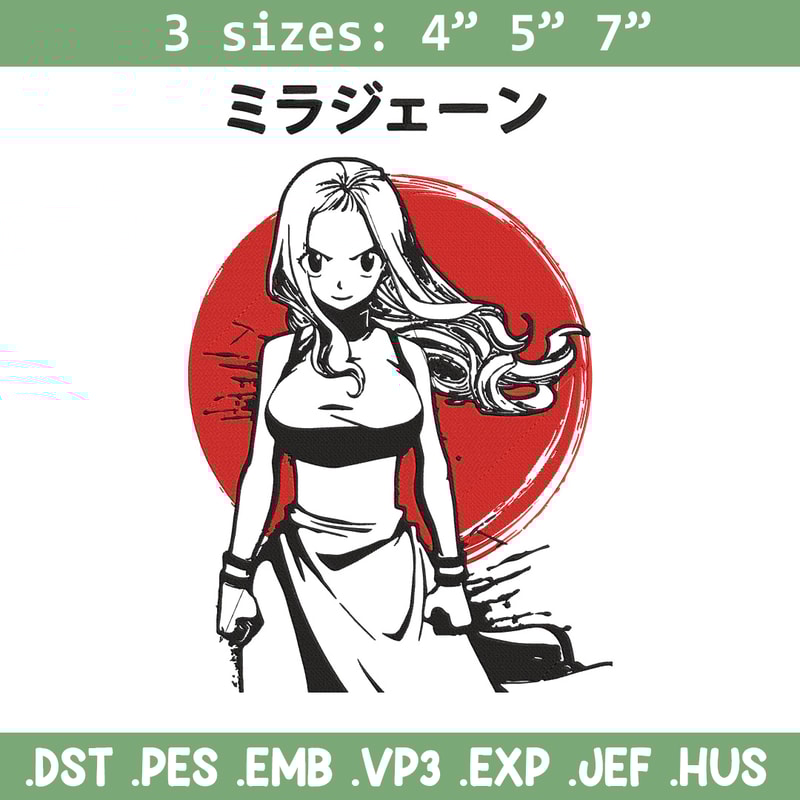 Mirajane Embroidery Design, Fairy Tail Embroidery, Embroidery File, Anime Embroidery, Anime shirt, Digital download.jpg