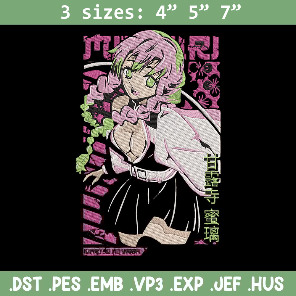Mitsuri poster Embroidery Design, Demon slayer Embroidery, Embroidery File, Anime Embroidery, Digital download..jpg