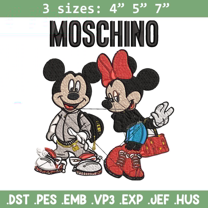 Moschino Mickey and Minnie mouse Embroidery design, Disney Embroidery, cartoon design, Embroidery File, Digital download.jpg
