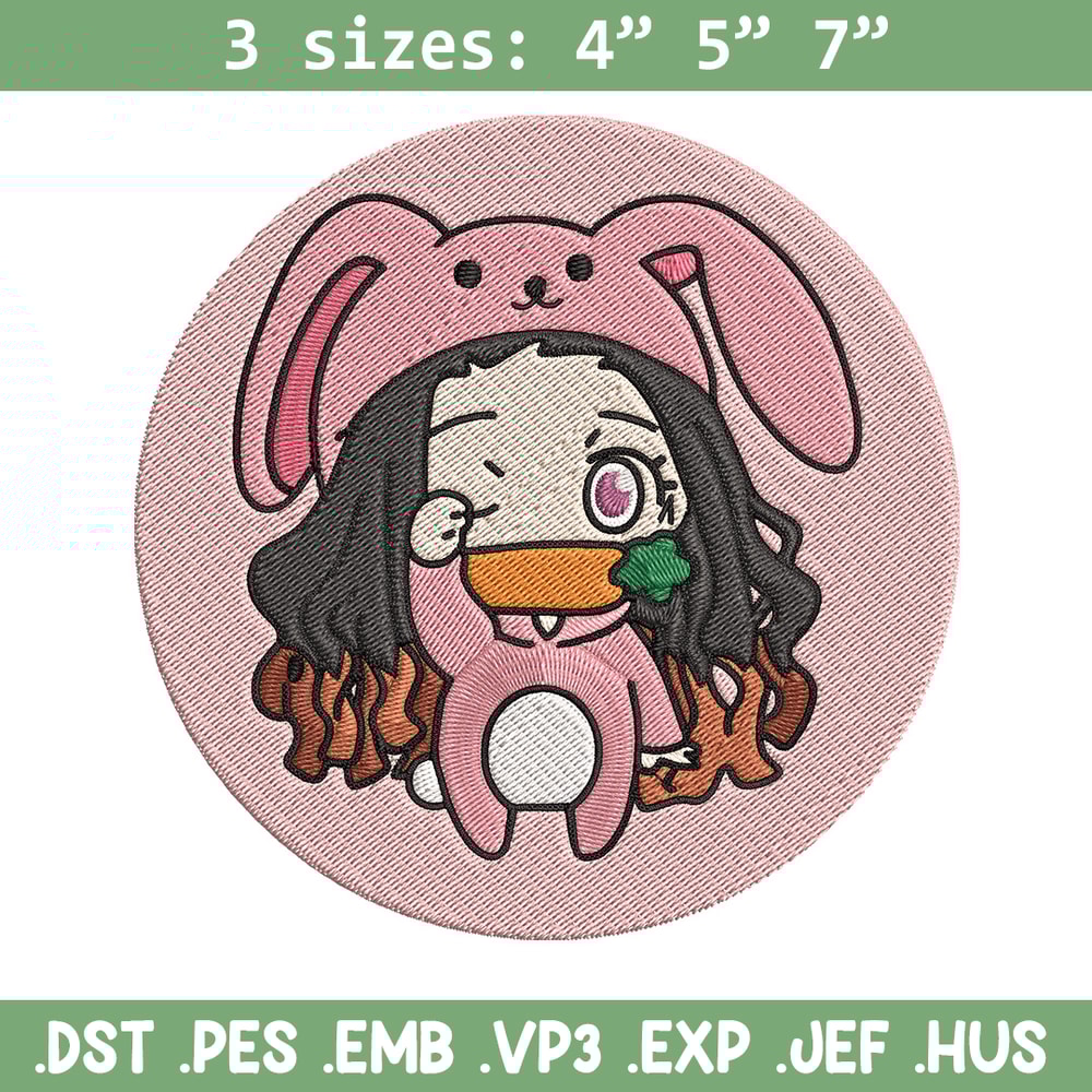 Nezuko cute Embroidery Design, Demon slayer Embroidery, Embroidery File, Anime Embroidery, Digital download..jpg