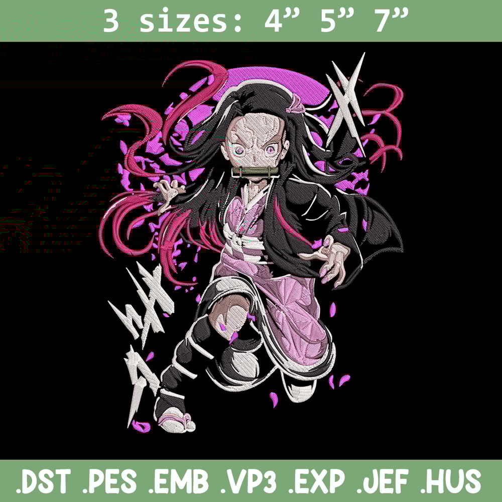 Nezuko demon Embroidery Design,Demon slayer Embroidery,Embroidery File,Anime Embroidery,Anime shirt, Digital download..jpg