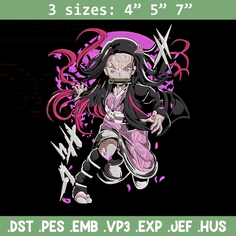 Nezuko demon Embroidery Design,Demon slayer Embroidery,Embroidery File,Anime Embroidery,Anime shirt, Digital download..jpg