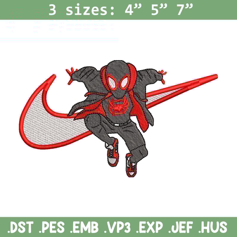 Nike Black Spiderman embroidery design, Black Spiderman embroidery, Nike design, movie design, Digital download.jpg
