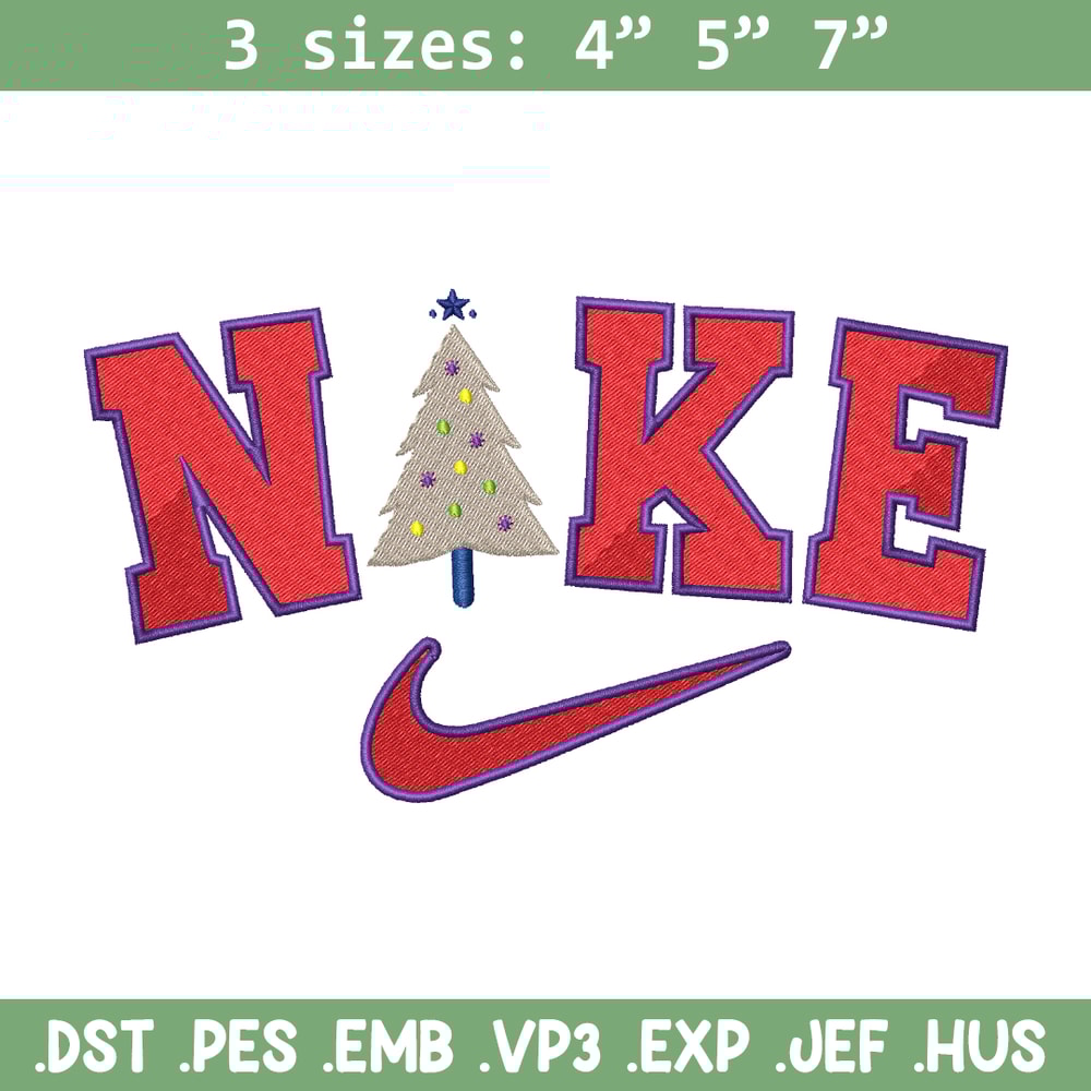 Nike christmas embroidery design, Logo embroidery, Nike design, Embroidery file, logo shirt, Instant download.jpg