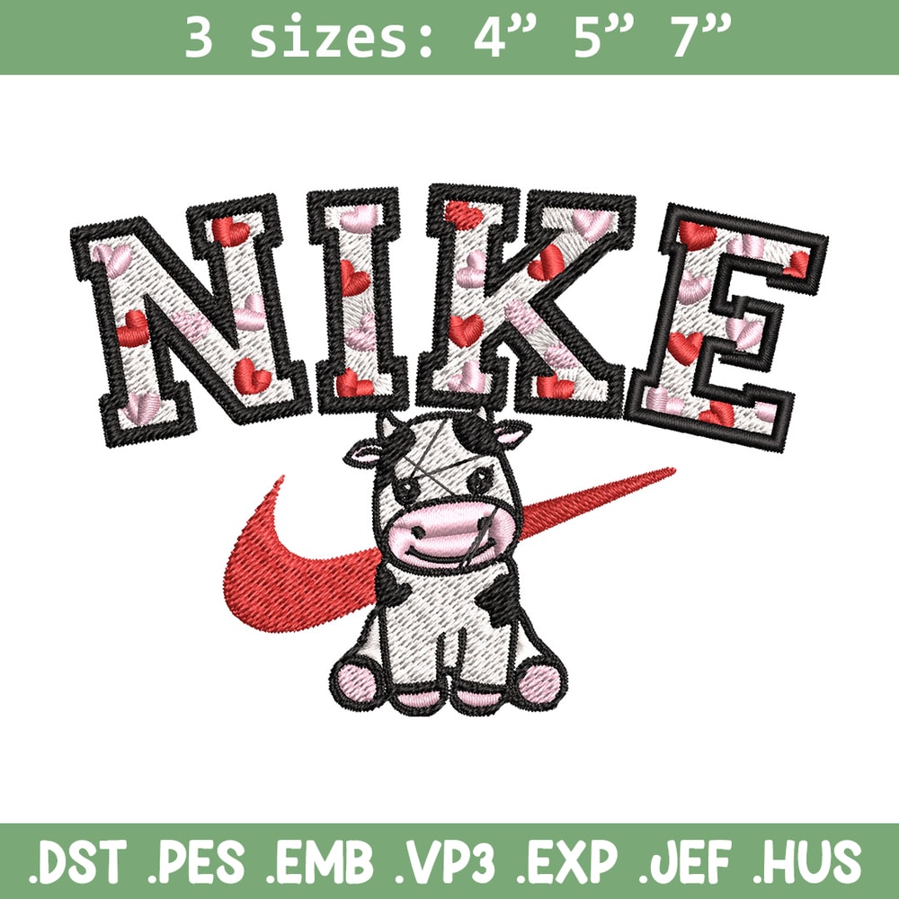 Nike cute cow Embroidery Design, Brand Embroidery, Nike Embroidery, Embroidery File, Logo shirt, Digital download.jpg