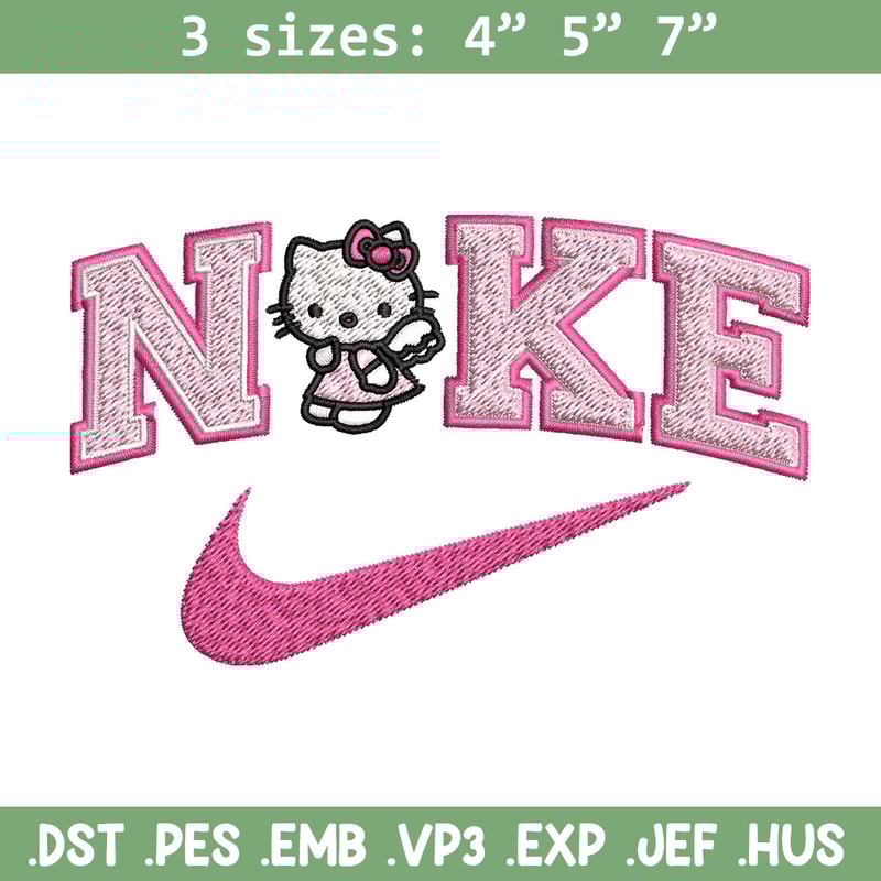 Nike kitty Embroidery Design, Hello kitty Embroidery, Nike Embroidery, Embroidery File, Logo shirt, Digital download.jpg