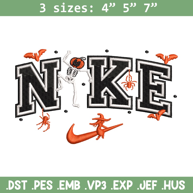 Nike pumpkin embroidery design, Halloween embroidery, Nike design, Embroidery file,Embroidery shirt, Digital download.jpg