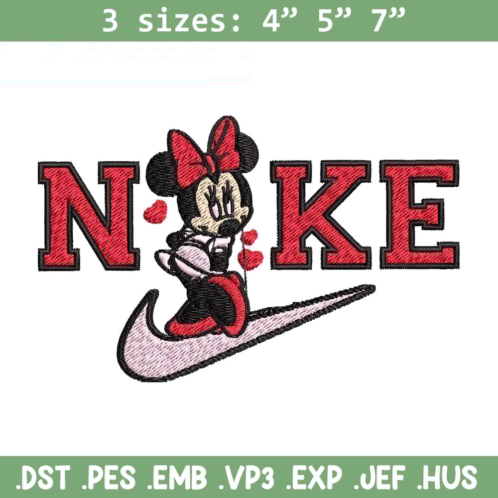 Nike red minnie Embroidery Design, Brand Embroidery, Nike Embroidery, Embroidery File, Logo shirt, Digital download.jpg