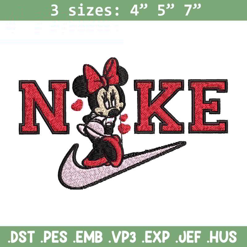 Nike red minnie Embroidery Design, Brand Embroidery, Nike Embroidery, Embroidery File, Logo shirt, Digital download.jpg