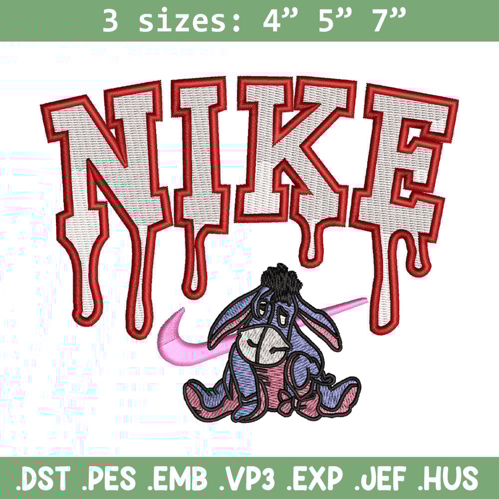 Nike x donkey embroidery design, Eeyore embroidery, Nike design, Embroidery shirt, Embroidery file, Digital download.jpg